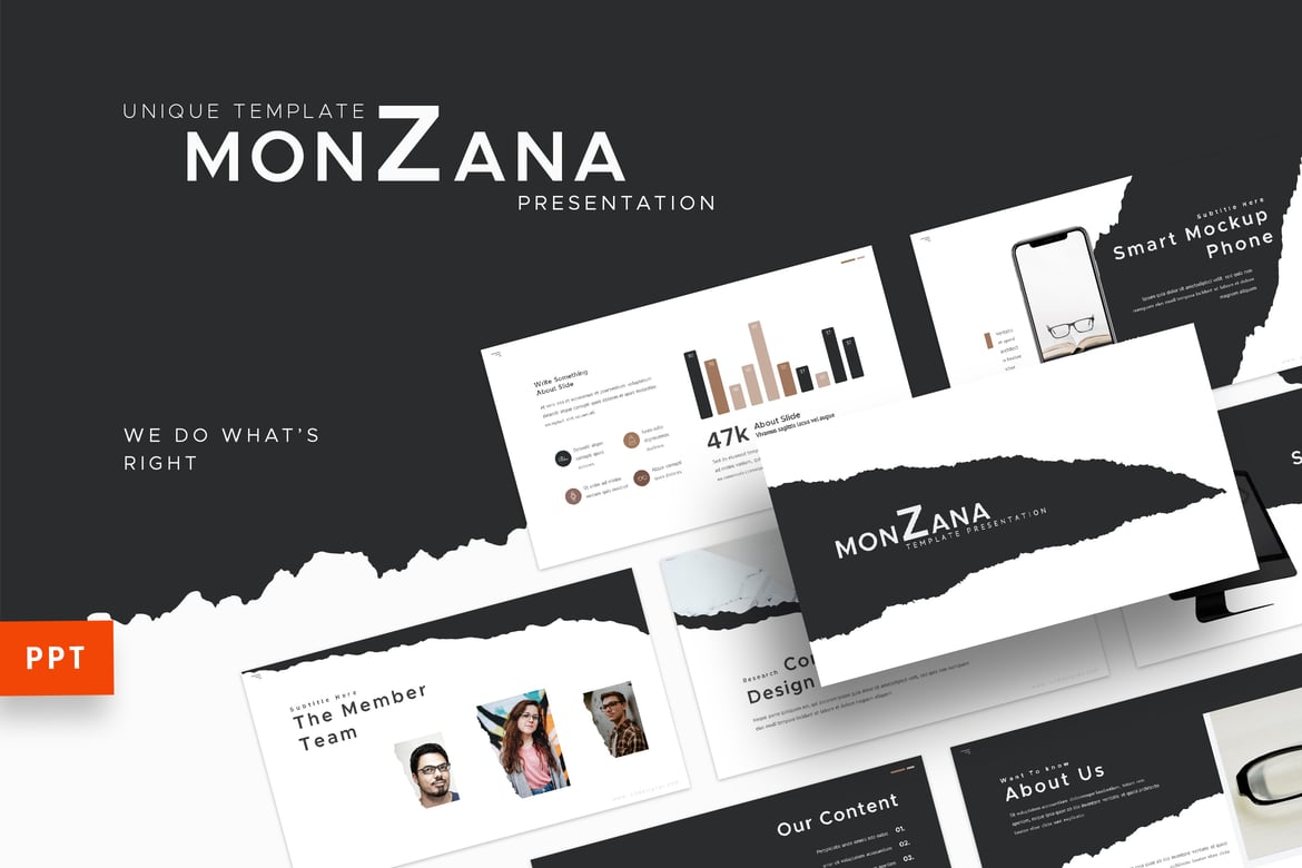 Template Powerpoint Kreatif Monzana - Tingkatkan Presentasi Anda