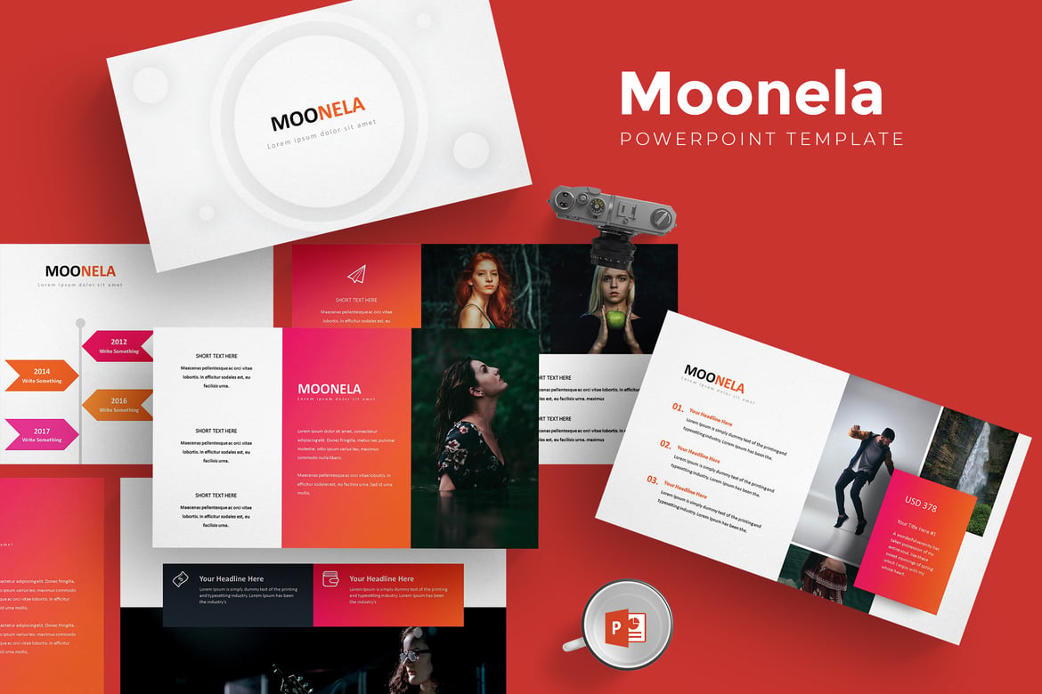 Moonela - Template Powerpoint Serbaguna yang Menarik