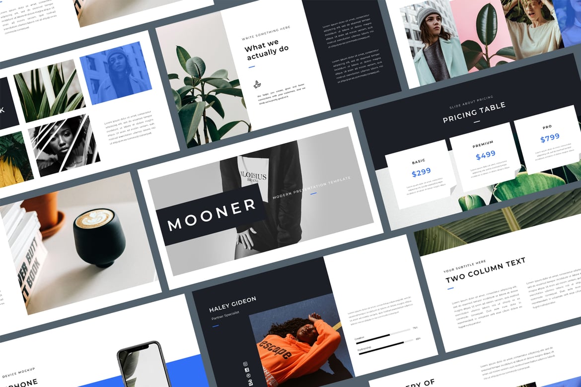Template PowerPoint Mooner yang Modern dan Profesional