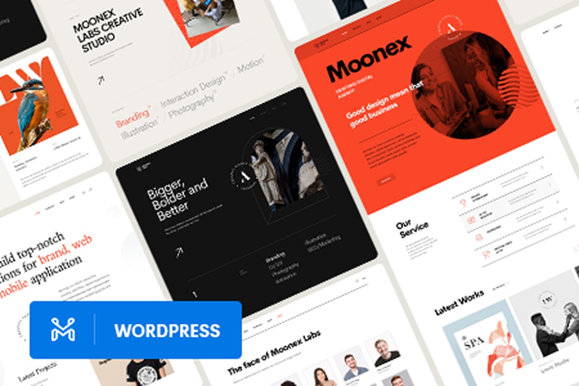 Moonex - Tema WordPress Kreatif untuk Agensi dan Portofolio