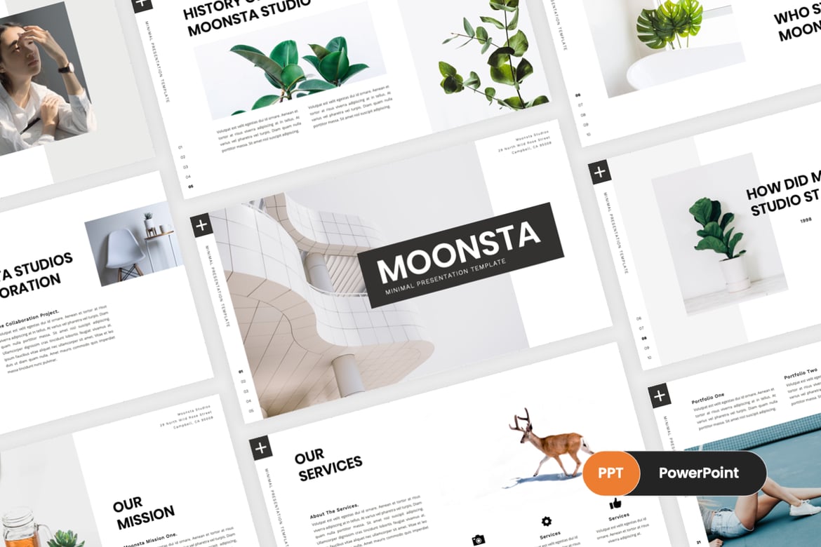 Moonsta - Template PowerPoint Minimalis yang Menarik