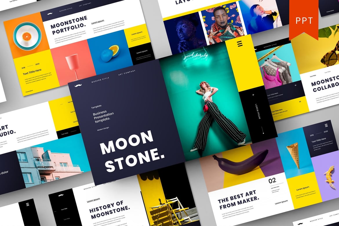 Template PowerPoint Moonstone – Solusi Kreatif untuk Presentasi Bisnis Anda