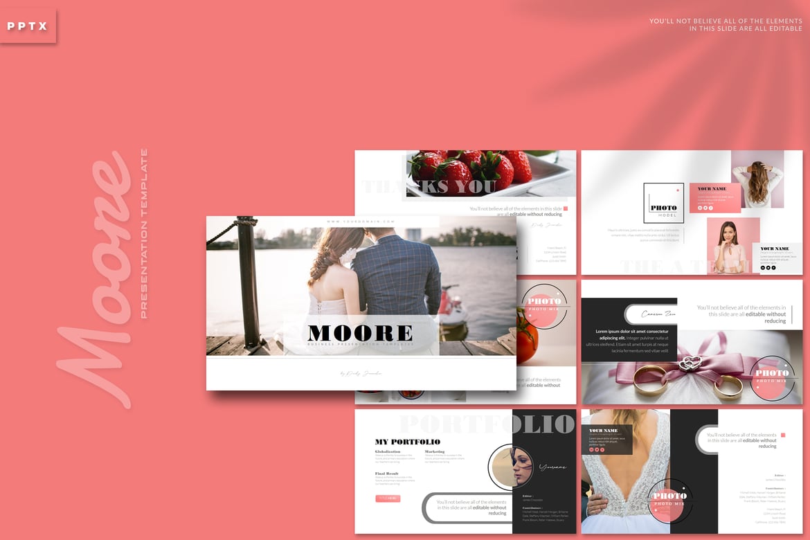 Template PowerPoint Moore - Presentasi Kreatif dan Profesional