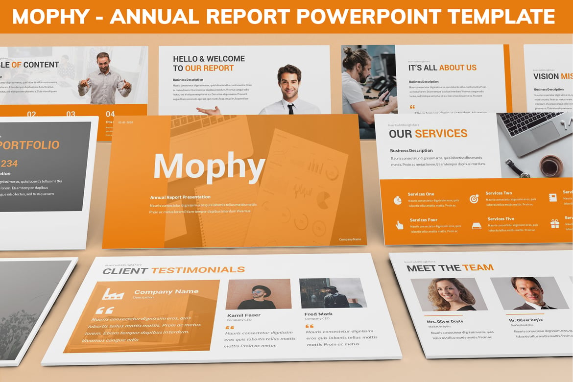 Template Presentasi Mophy - Laporan Tahunan yang Modern dan Bersih