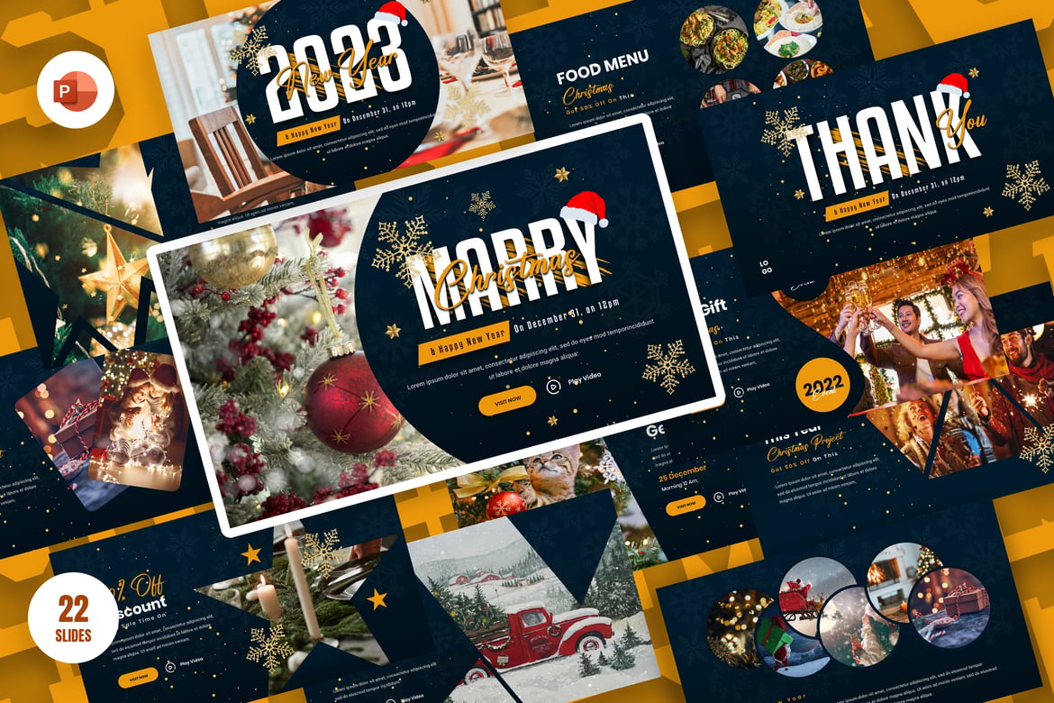 Template Presentasi Natal Mor Marry yang Menarik dan Profesional