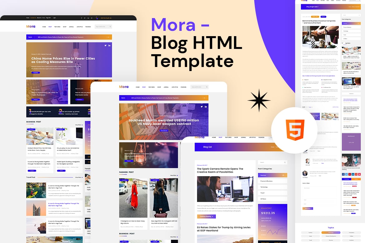 Mora - Template Website Blog yang Menawan