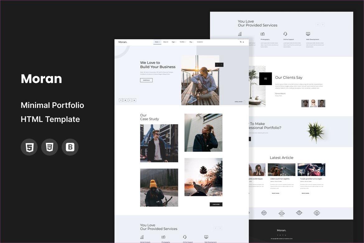 Moran - Template Website Portofolio Minimalis dan Modern