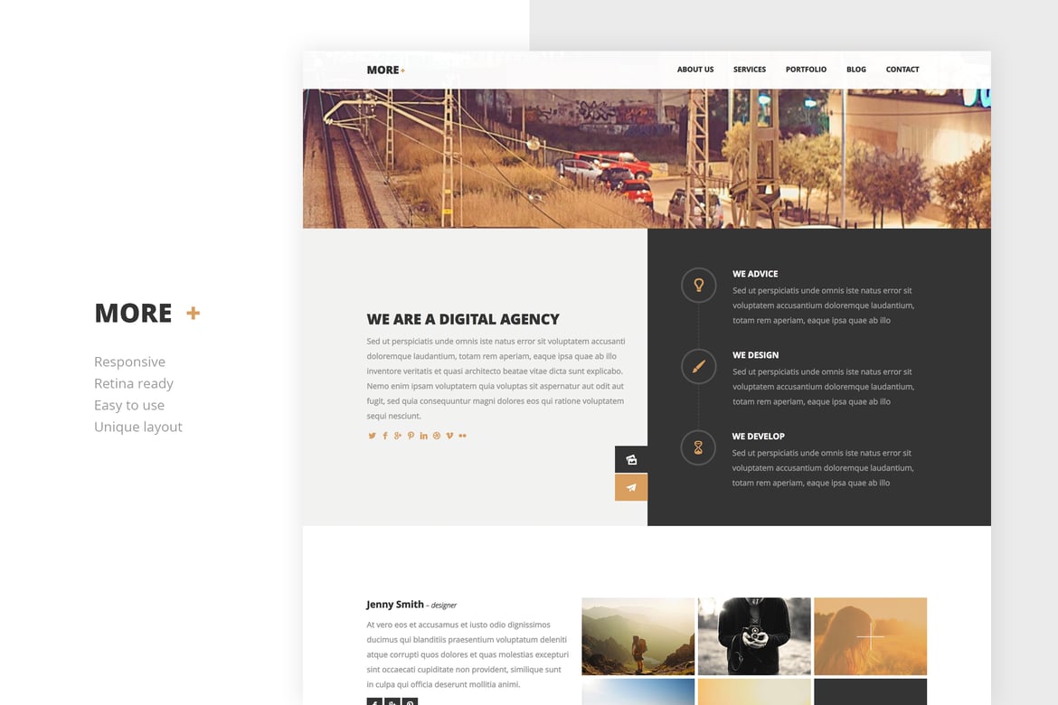 Template Website Kreatif Satu Halaman yang Modern