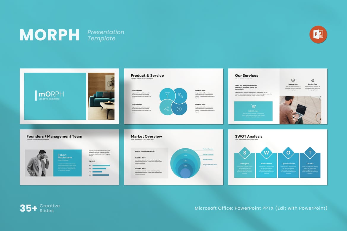 Template PowerPoint Kreatif Morph - Presentasi Profesional dan Modern