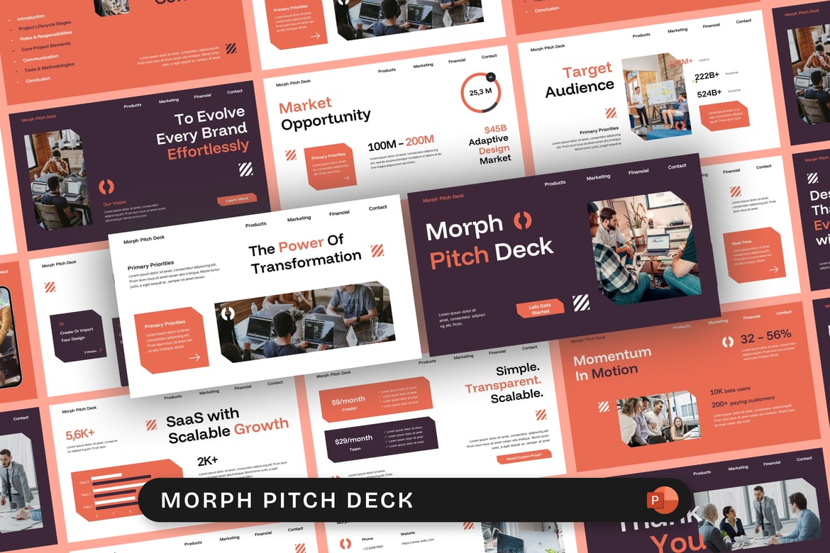 Template Presentasi PowerPoint Morph untuk Pitch Deck yang Menarik