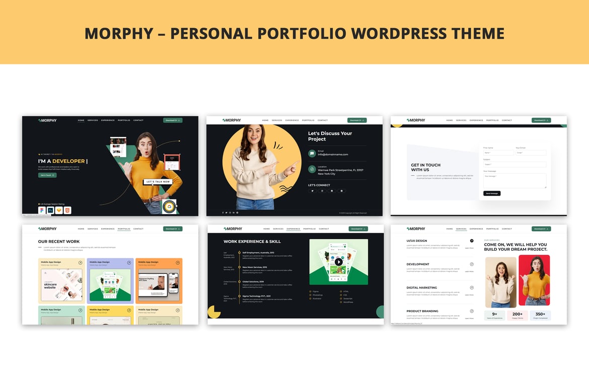 Tema WordPress Morphy – Portofolio Pribadi yang Menawan dan Modern