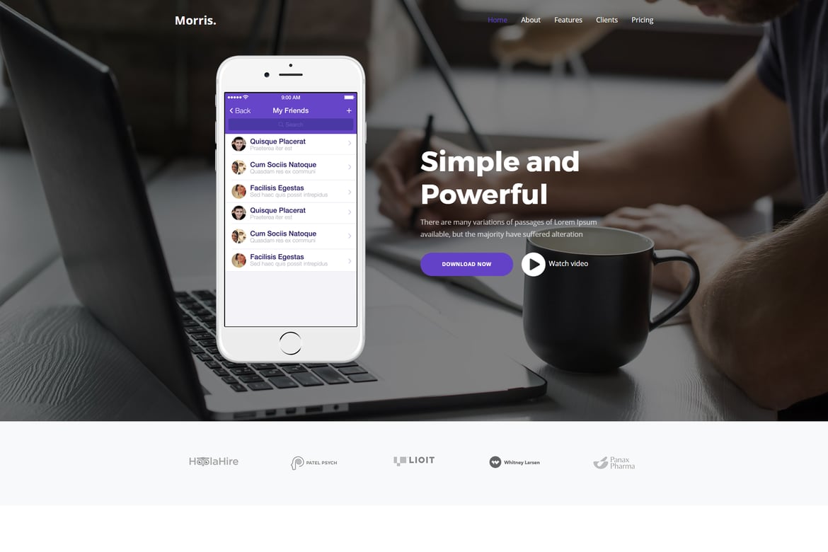 Morris - Template Website Modern untuk Halaman Produk dan Aplikasi