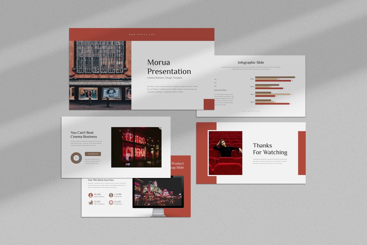 Morua: Template PowerPoint Bisnis Sinema yang Menarik