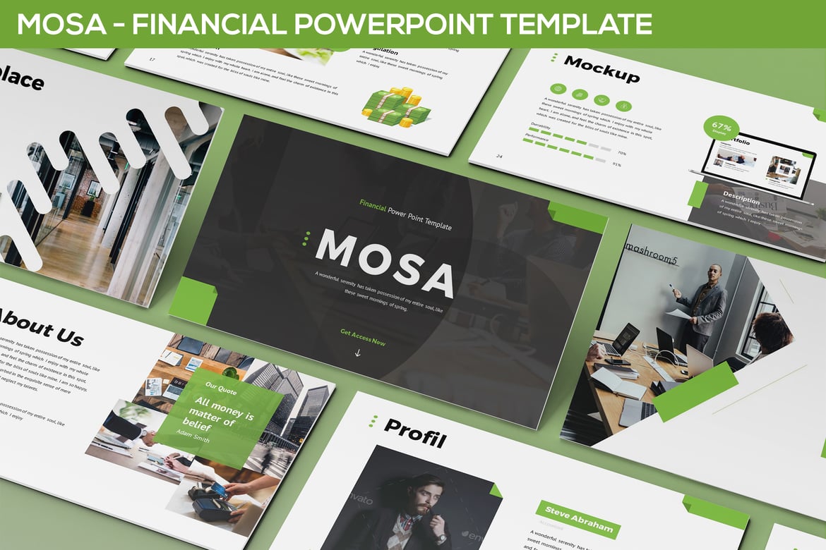 Mosa - Template Powerpoint Keuangan yang Menarik dan Profesional
