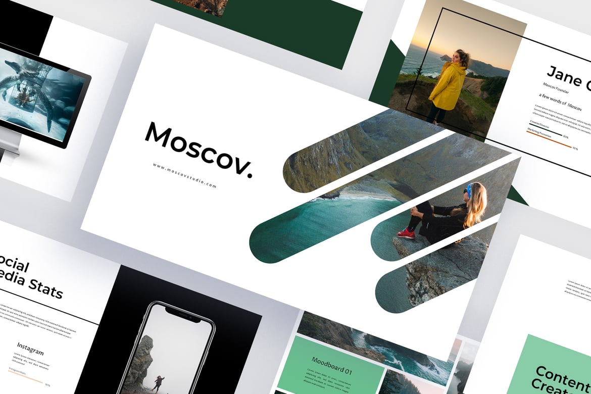 Template Presentasi Perjalanan Moscov - Powerpoint Kreatif dan Profesional
