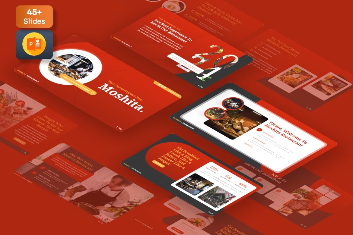 Moshita - Template PowerPoint Restoran yang Menarik