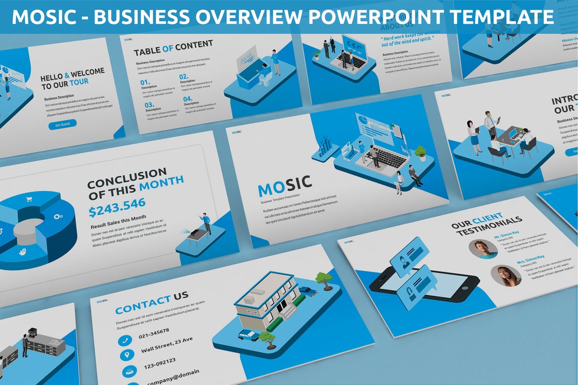Template Powerpoint Mosic - Presentasi Bisnis yang Modern dan Menarik