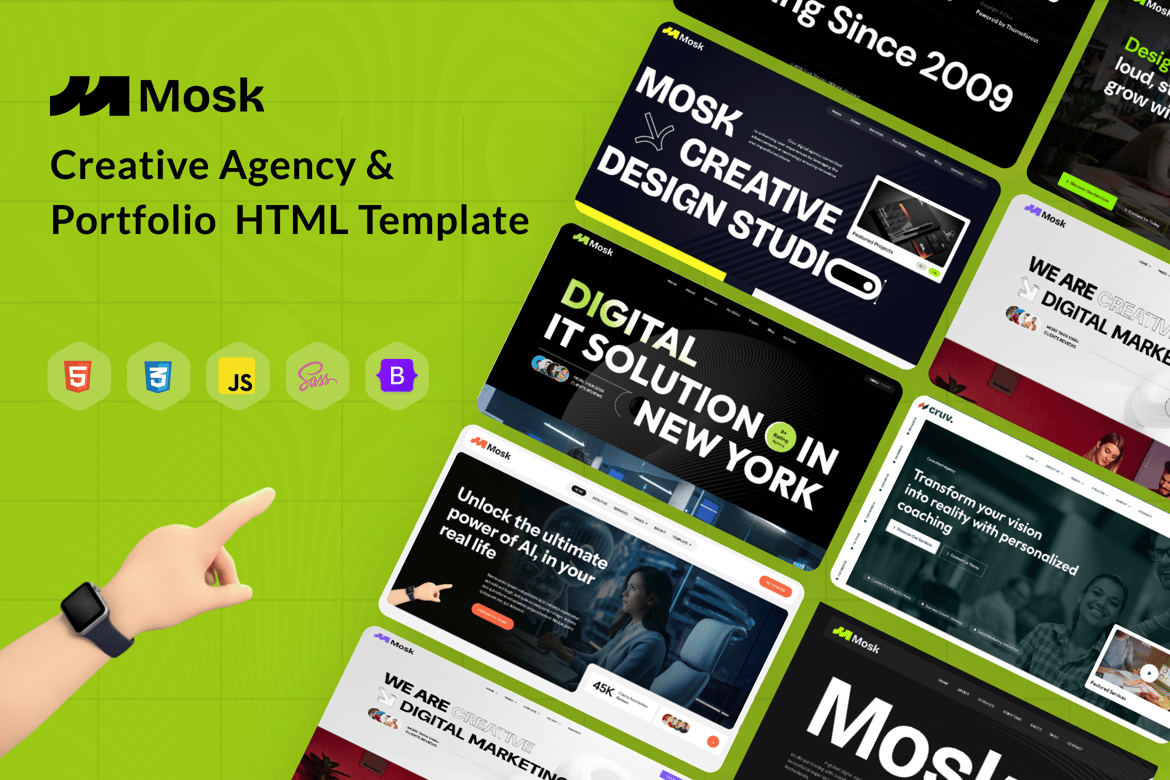 Mosk - Template Website Kreatif untuk Agensi dan Portofolio