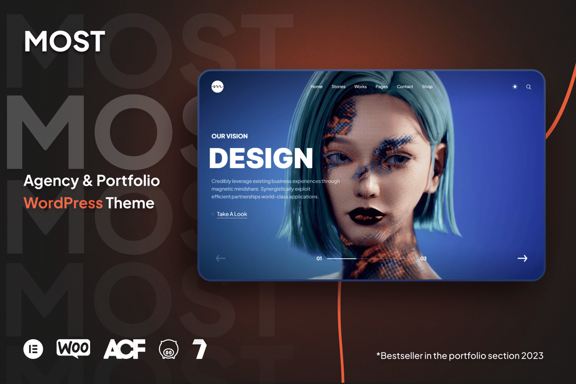 Most – Tema Portofolio dan Agensi Kreatif Terbaik di WordPress