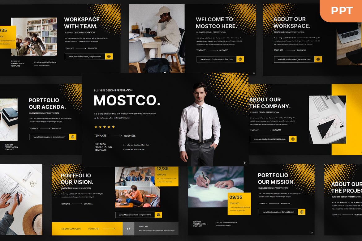 Mostco - Template Presentasi PowerPoint Modern dan Elegan