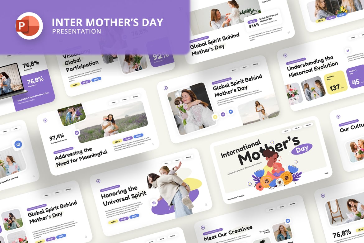 Template Presentasi PowerPoint Hari Ibu yang Stylish dan Modern
