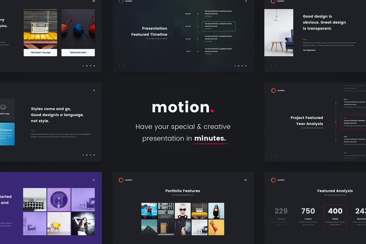 Template Presentasi MOTION yang Berwarna dan Kreatif (PowerPoint)