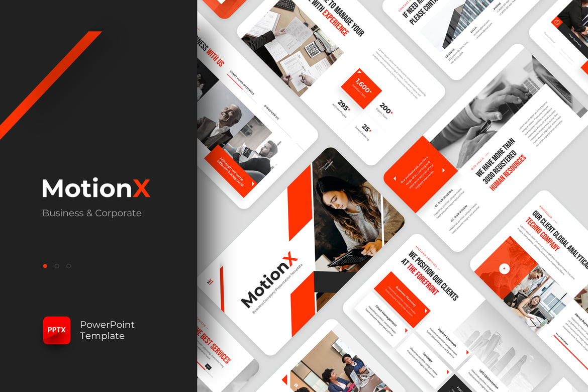 Template Presentasi PowerPoint MotionX untuk Bisnis Korporat