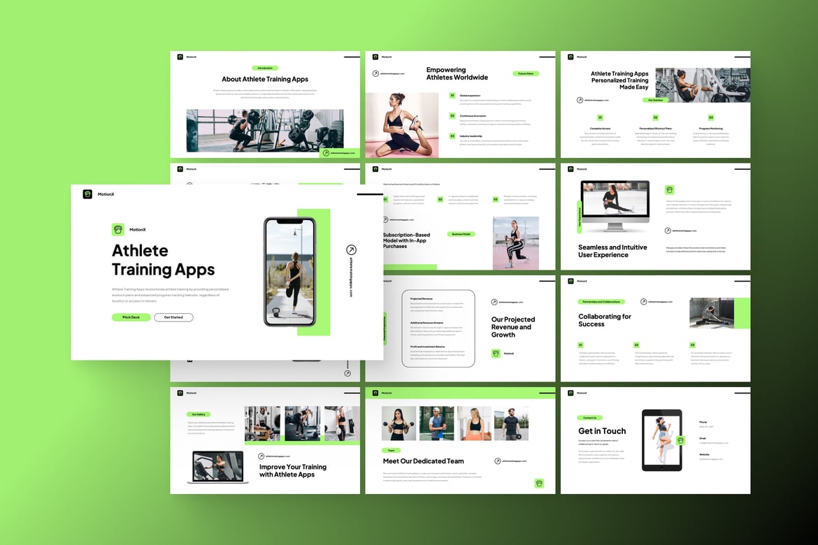 Template Presentasi PowerPoint MotionX untuk Fitness yang Menarik dan Efektif