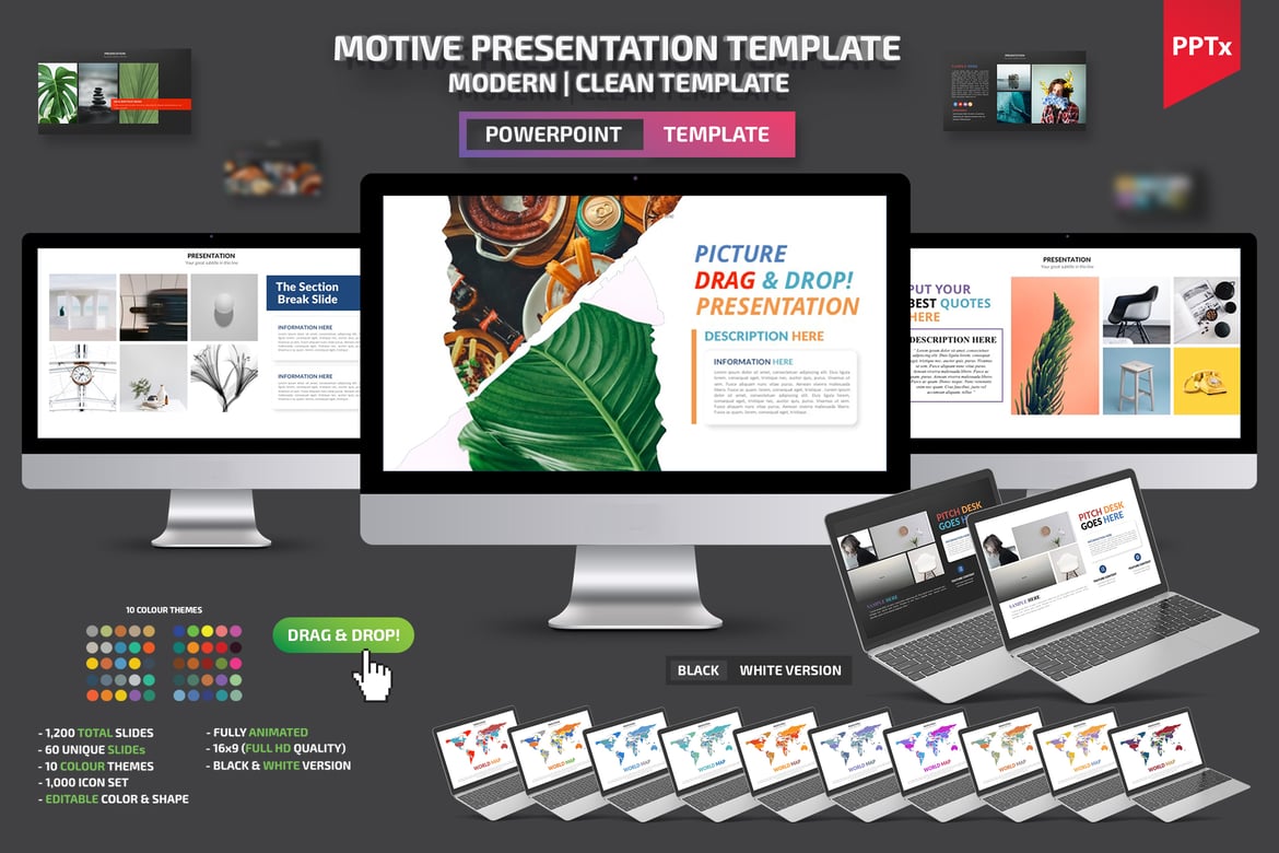 Template Presentasi Powerpoint Motive yang Menarik dan Profesional