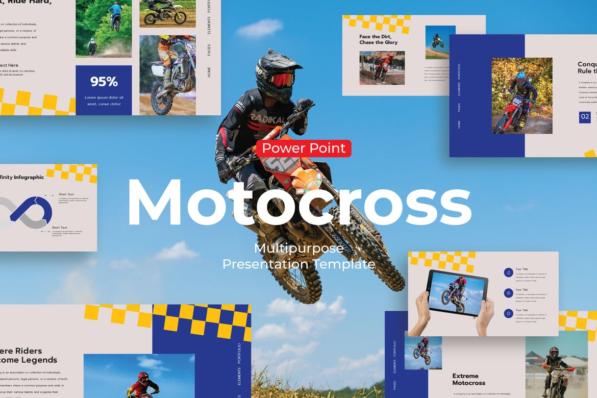 Template PowerPoint Motocross yang Menarik dan Profesional