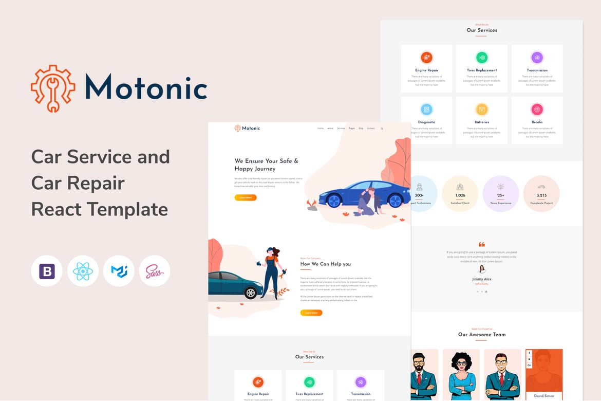 Motonic - Template Website Layanan Perbaikan Mobil yang Menarik