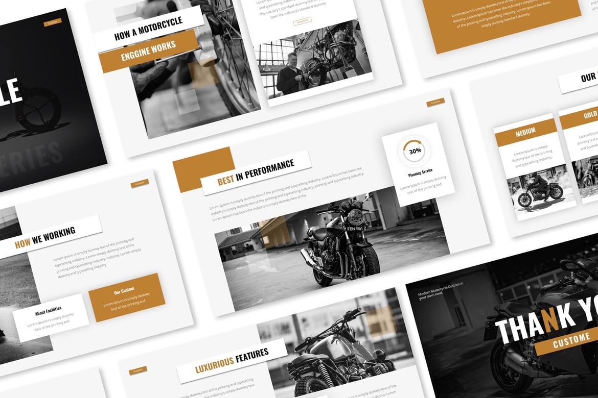 Template Presentasi PowerPoint Kustom untuk Motor