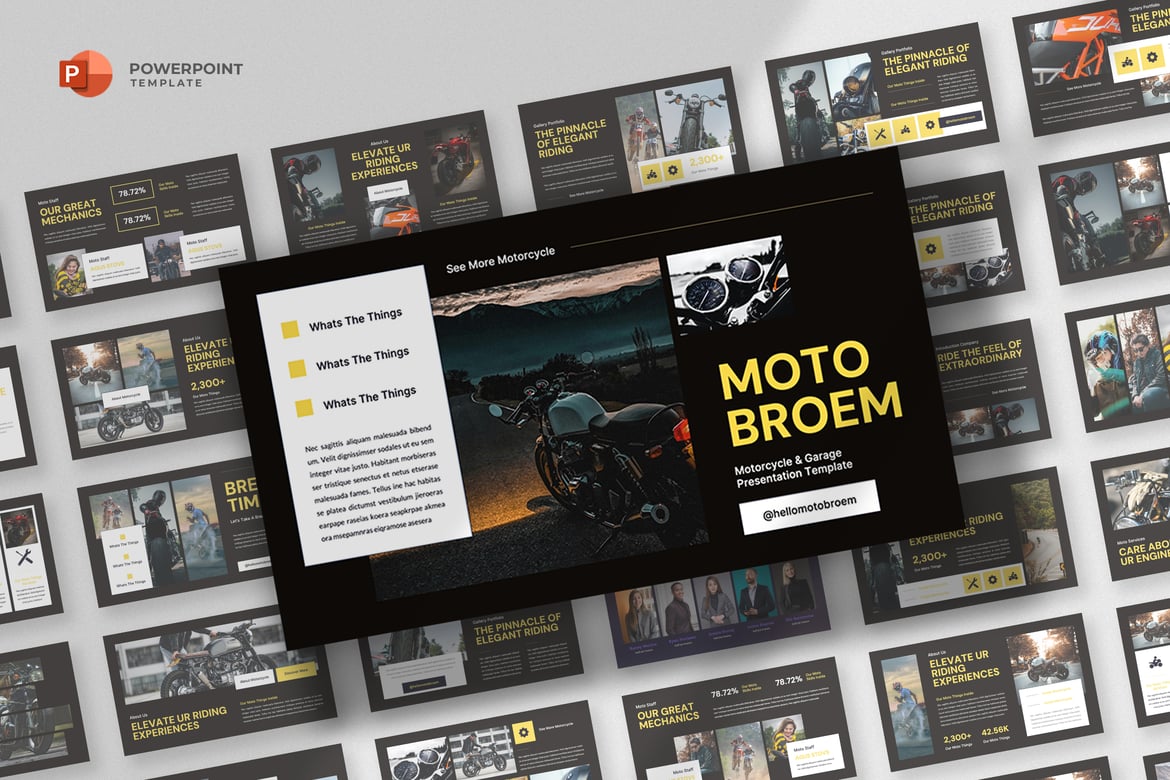 Template Powerpoint untuk Bisnis Sepeda Motor yang Menarik