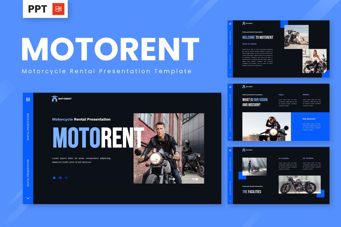 Template Presentasi Motorent - Penyewaan Motor yang Menarik
