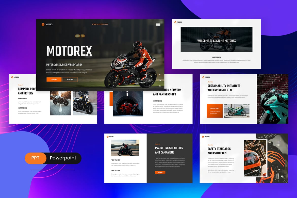 Motorex - Template PowerPoint untuk Motor dan Sepeda yang Menarik