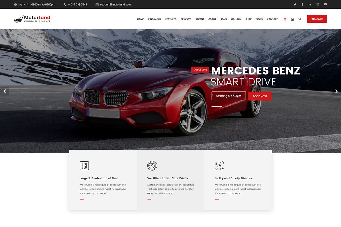 MOTORLAND - Template Website Dealer Mobil Modern dan Multifungsi