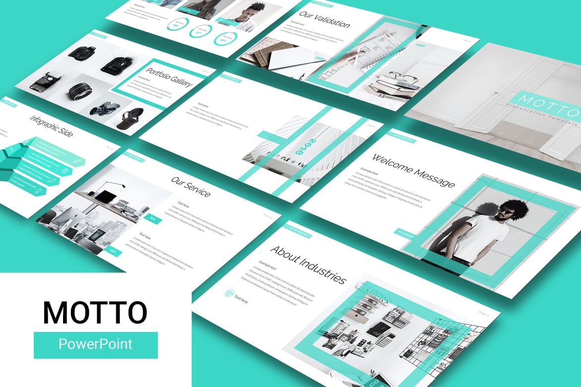 Template Presentasi PowerPoint MOTTO yang Profesional dan Modern