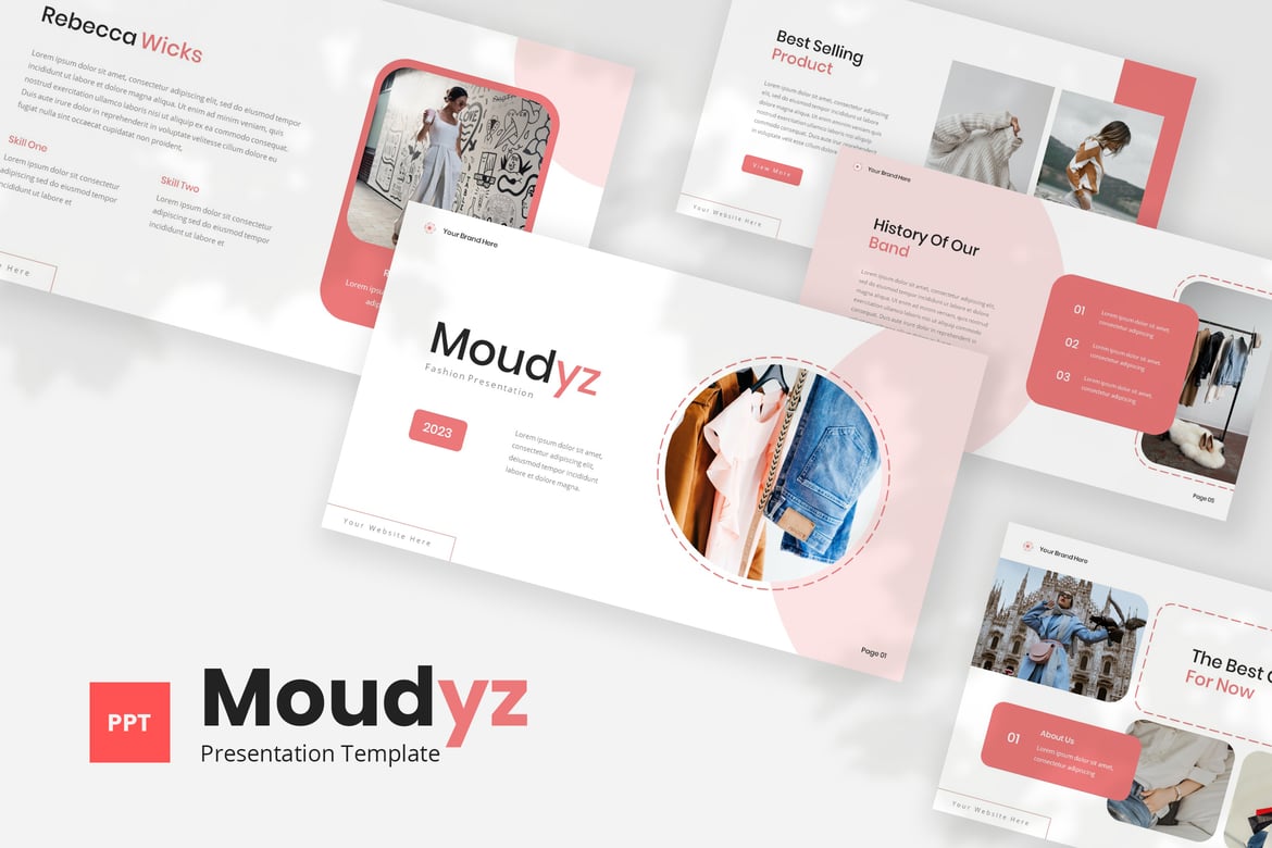 Moudyz — Template Powerpoint Fashion yang Stylish dan Profesional