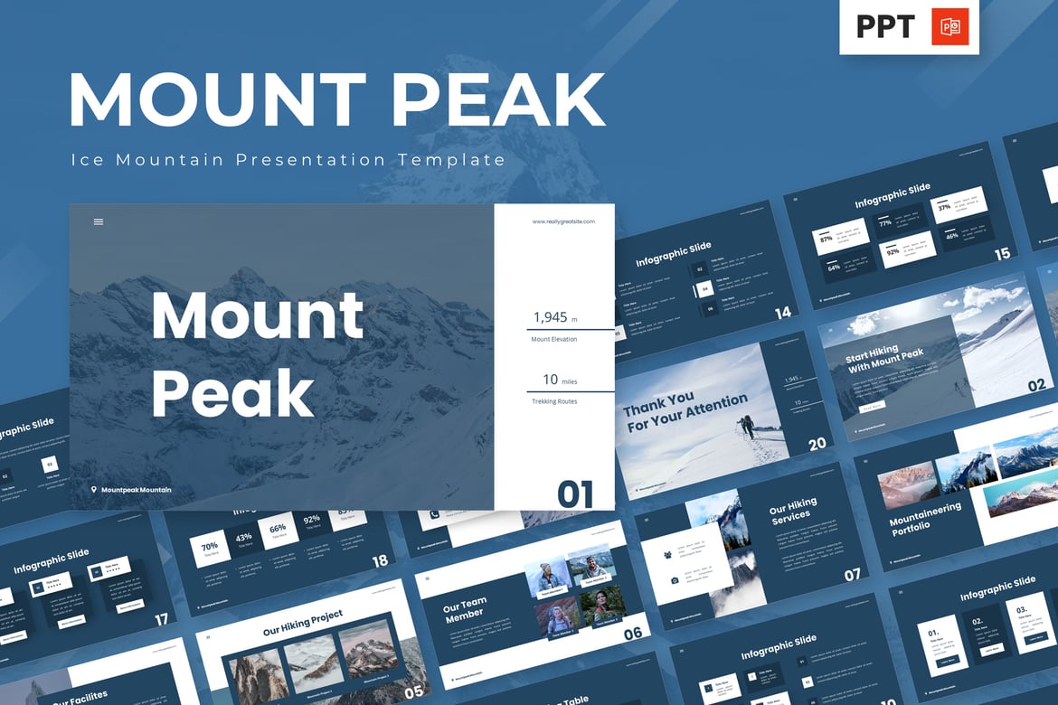 Template Presentasi Gunung - Mount Peak yang Memukau