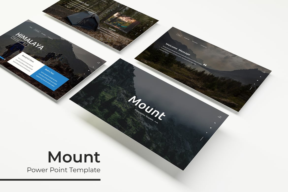 Template Presentasi PowerPoint Mount yang Menarik