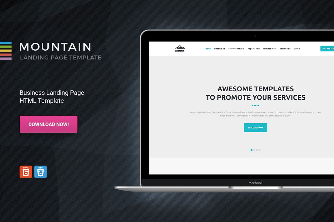 Template Website Startup Mountain - Halaman Landing HTML yang Menarik
