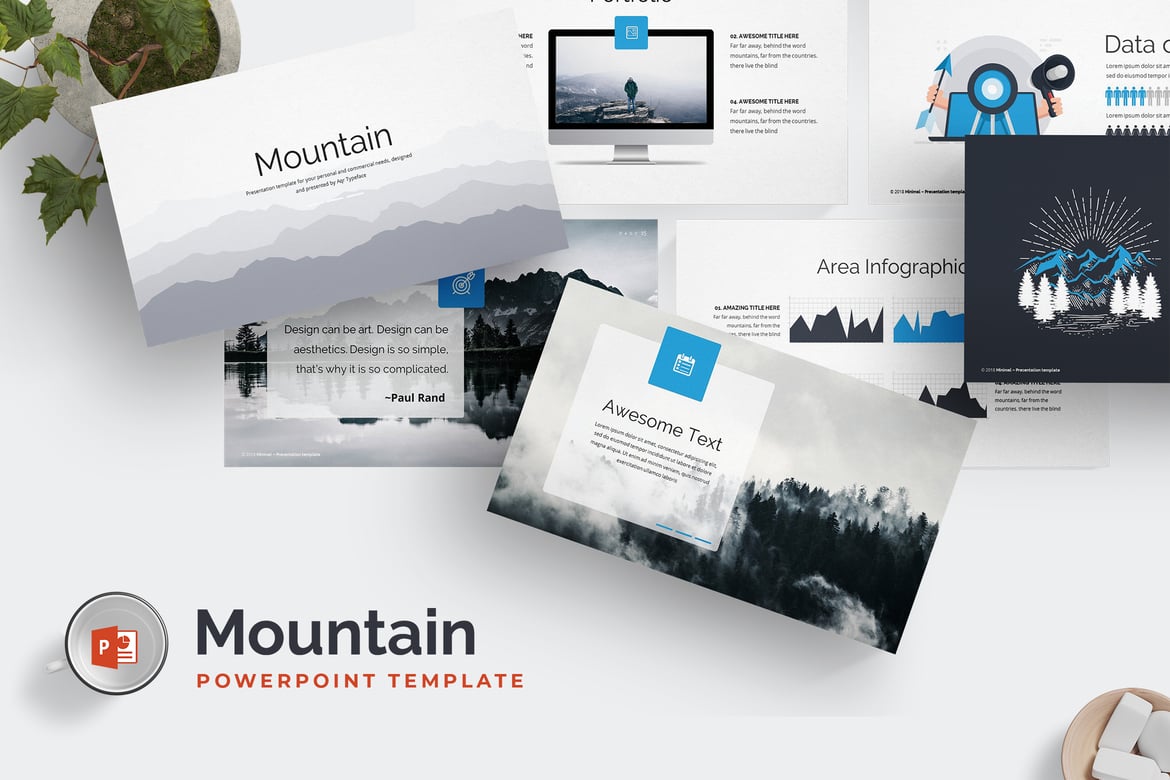 Template Powerpoint Gunung yang Menarik dan Multifungsi