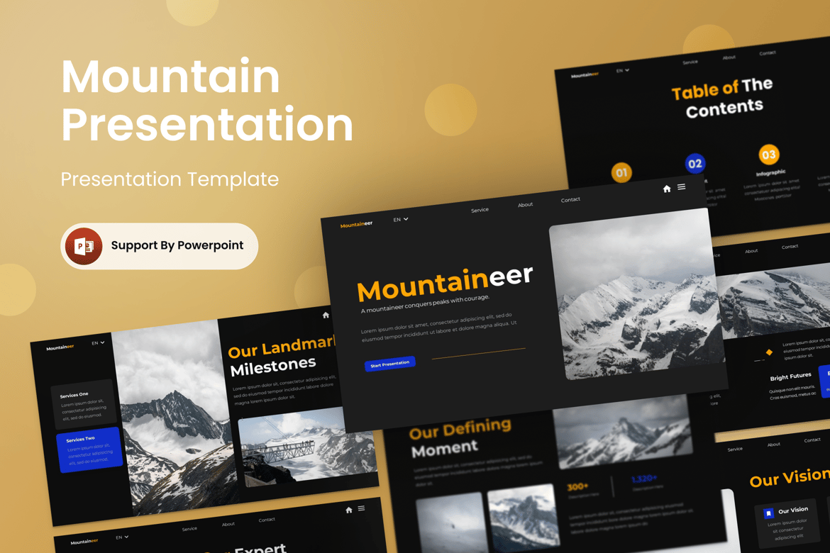 Mountaineer - Template Presentasi PowerPoint Gunung yang Menarik