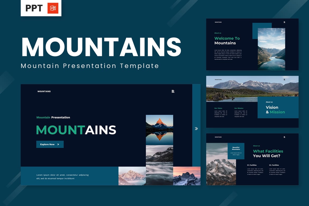 Template Presentasi Gunung - Powerpoint Menarik untuk Petualangan Anda