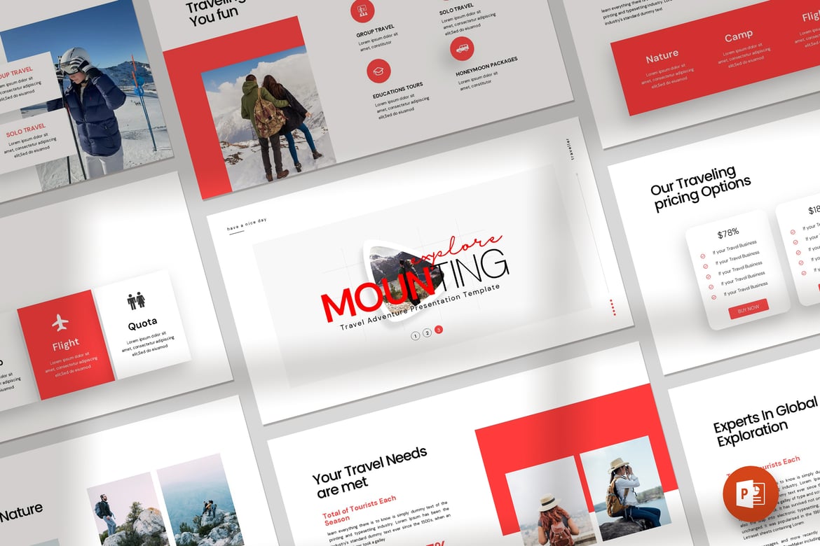 Template Presentasi PowerPoint Perjalanan yang Menarik