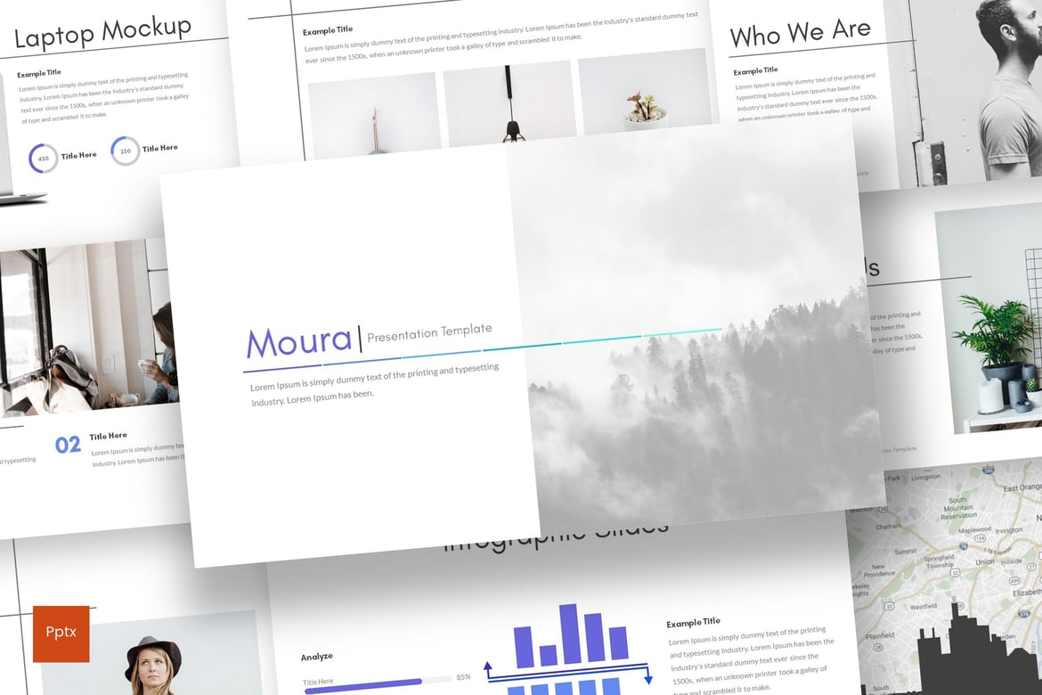 Moura - Template Presentasi PowerPoint Modern