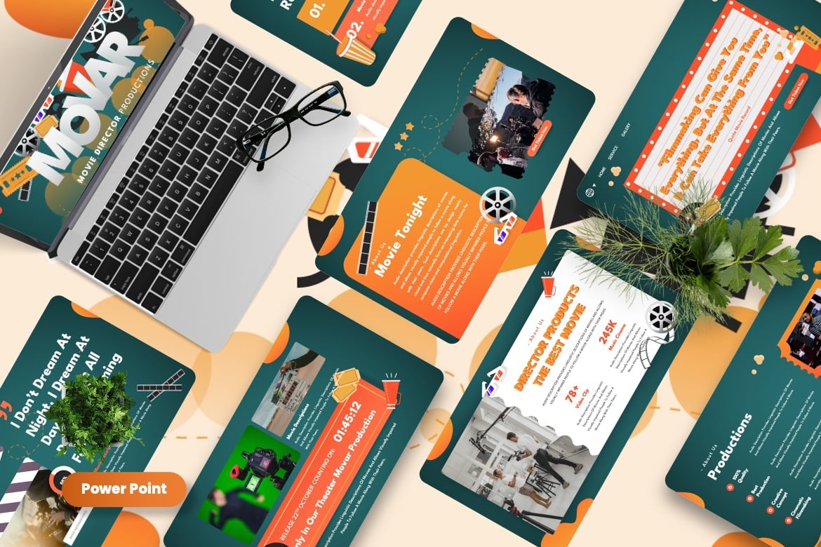 Movar - Template Presentasi Powerpoint untuk Sutradara Film