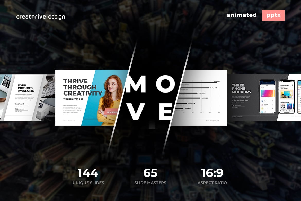 Template PowerPoint Animasi Move yang Menarik