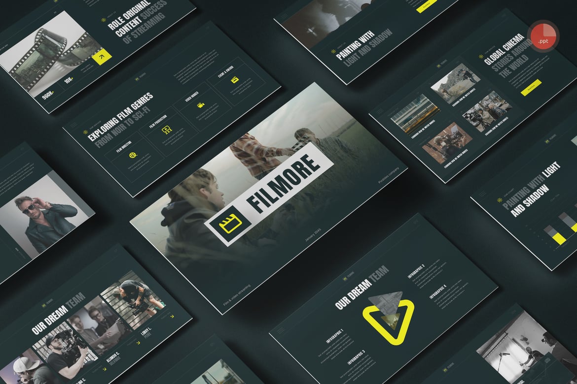 Template Presentasi Film & Pembuat Film yang Menarik