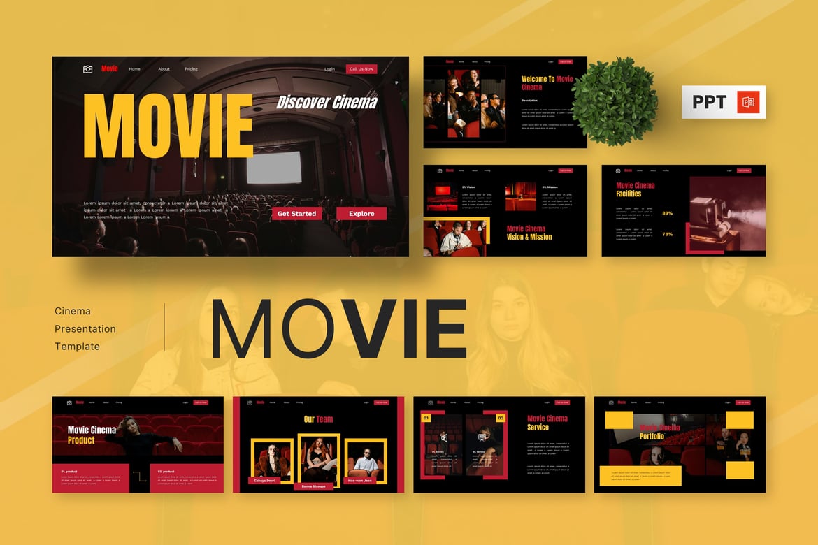 Template Presentasi Sinema - Powerpoint yang Menarik